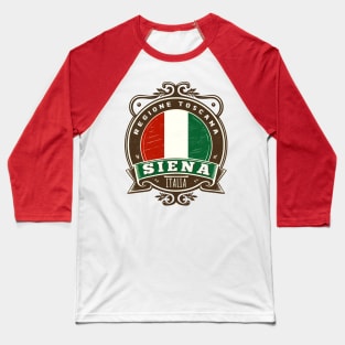 Siena, Italia -- Retro Style Design Baseball T-Shirt